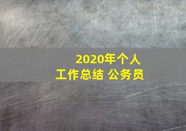 2020年个人工作总结 公务员